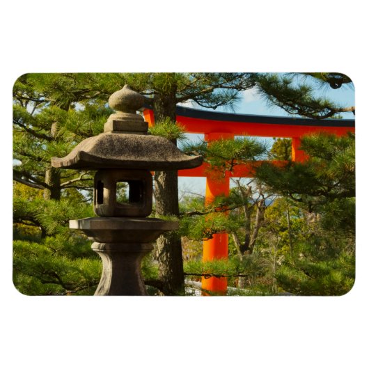 Stenen lantaarn en Torii-poort Magneet (Horizontaal)