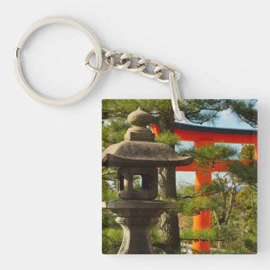 Stenen lantaarn en Torii-poort Sleutelhanger (Voorkant)