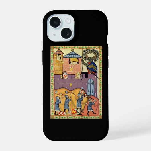 Stenen laten vallen, 14e-eeuwse Codex Manesse iPhone 15 Case (Achterkant)