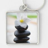 stenen, meditatie, vreedzame gestapelde stenen sleutelhanger (Voorkant)