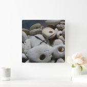 Stenen met gaten vierkant moderne klok (Huis)