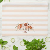Stenen met monogram en boho Floral Theedoek (Gevouwen)