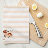 Stenen met monogram en boho Floral Theedoek (Quarter Fold)