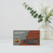 Stenen metselaar baksteen leggen constructie visitekaartje (Staand voorkant)