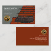 Stenen metselaar baksteen leggen constructie visitekaartje (Voorkant / Achterkant)