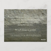 Stenen muur Foto Lijst Sympathie Dank U briefkaart (Achterkant)