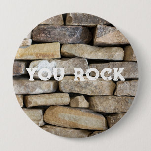 Stenen muur gestapelde rotsen die u rock aangepast ronde button 4,0 cm
