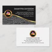 Stenen muur gouden golf bakstenen laag visitekaartje (Voorkant / Achterkant)