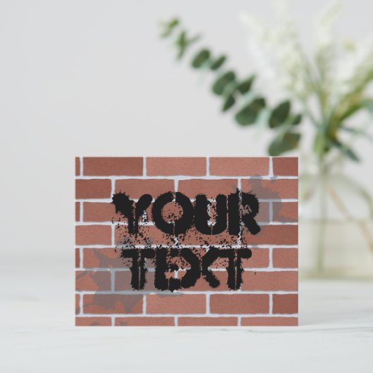 stenen muur, JOUW TEKST Briefkaart (Staand voorkant)