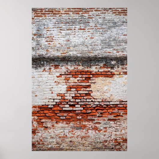 stenen muur langs de verlaten weg, abstract, verou poster (Voorkant)