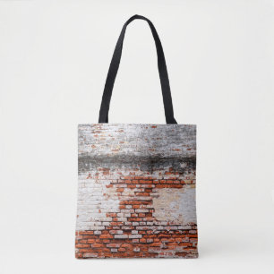 stenen muur langs de verlaten weg, abstract, verou tote bag