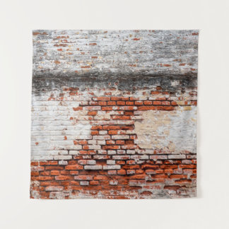 stenen muur langs de verlaten weg, abstract, verou wandkleed