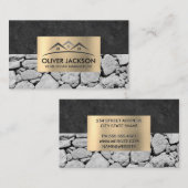 stenen muur | leisteen | Goud Metaal Visitekaartje (Voorkant / Achterkant)