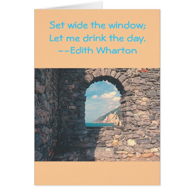 "STENEN MUUR MET RAAM NAAR ZEE" (FOTO) (Voorkant)