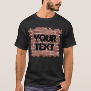 stenen muur, UW TEKST T-shirt