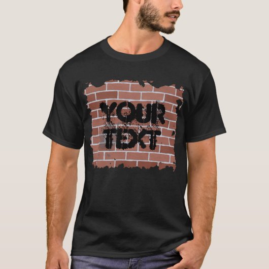 stenen muur, UW TEKST T-shirt (Voorkant)