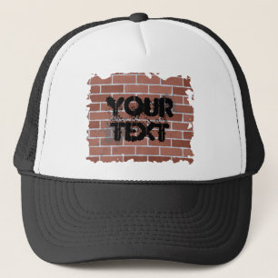 stenen muur, UW TEKST Trucker Pet