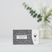 Stenen muur / wijnglas visitekaartje (Staand voorkant)