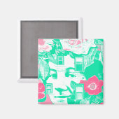 stenen muurschildering magneet (Voorkant / Achterkant)