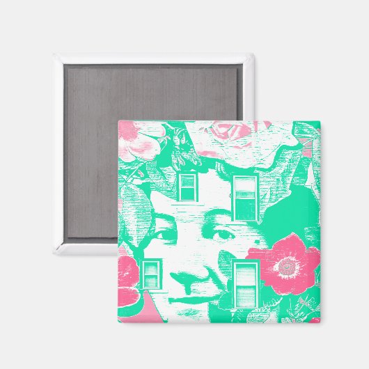 stenen muurschildering magneet (Voorkant / Achterkant)