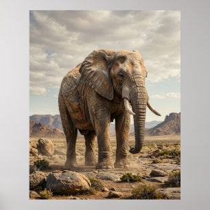 Stenen Olifant Oude Vlaktes Poster