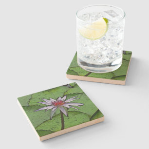 STENEN ONDERKOUDE/ "LAVENDEL WATERLELIE" ONDERZETTER