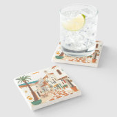 Stenen onderzetter Ibiza Eivissa Spanje Bar Home D (Zijkant)