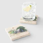 Stenen Onderzetter - Landelijke schuur (Zijkant)