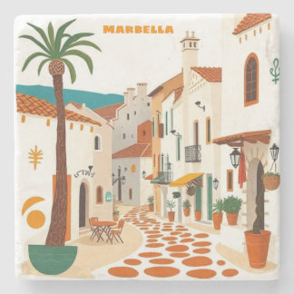 Stenen Onderzetter Marbella City Spanje Bar Home D
