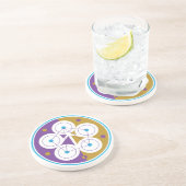 Stenen Onderzetter met Groepsafstemmingssymbool (Zijkant)