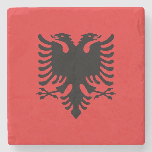 Stenen onderzetter met vlag van Albanië (Voorkant)