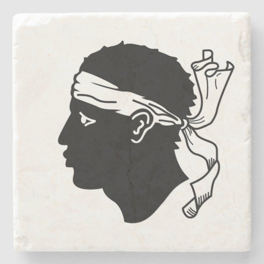 Stenen onderzetter met vlag van Corsica (Voorkant)