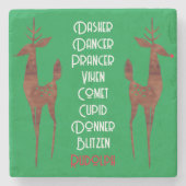 Stenen Onderzetter - Santa's Rendier - Rudolph (Voorkant)