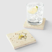 Stenen onderzetter travertijn (Zijkant)