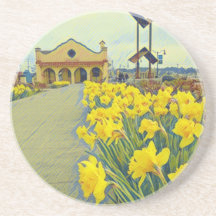 Stenen Onderzetters Petaluma treinstation Daffodil