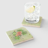 Stenen onderzetters travertijn (Zijkant)