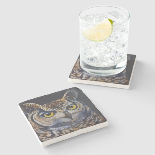 stenen Onderzetters uil (Zijkant)