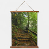 Stenen pad in Mountain Forest fotografische Natuur Hangend Wandkleed (Voorkant)