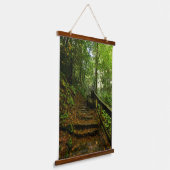 Stenen pad in Mountain Forest fotografische Natuur Hangend Wandkleed (Gebogen)