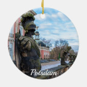 Stenen ridderbeelden bij paleis in Potsdam Keramisch Ornament (Achterkant)