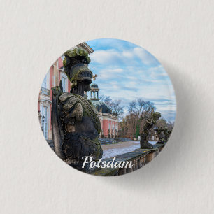 Stenen ridderbeelden bij paleis in Potsdam Ronde Button 3,2 Cm