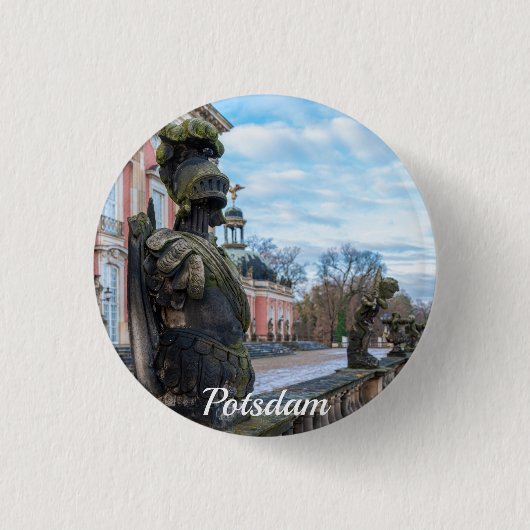 Stenen ridderbeelden bij paleis in Potsdam Ronde Button 3,2 Cm (Voorkant)