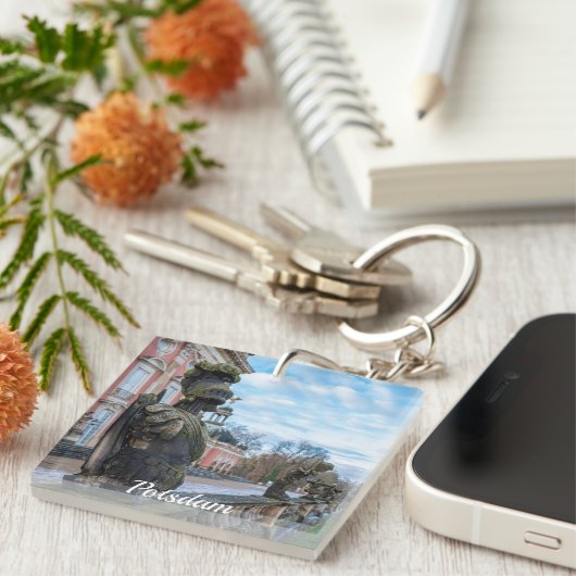 Stenen ridderbeelden bij paleis in Potsdam Sleutelhanger (Voorkant Rechts)