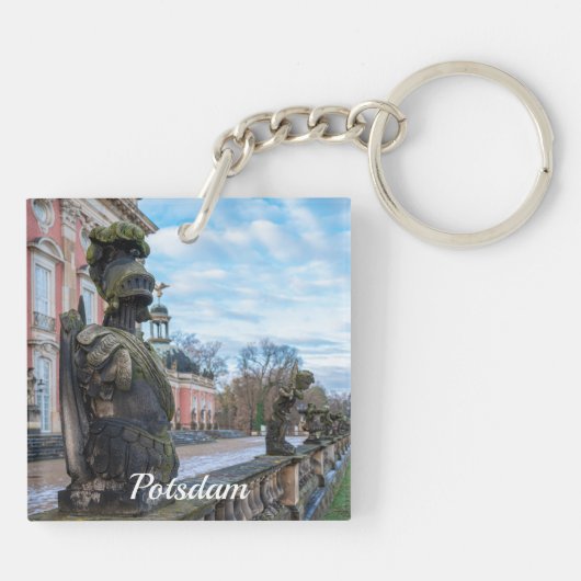Stenen ridderbeelden bij paleis in Potsdam Sleutelhanger (Achterkant)