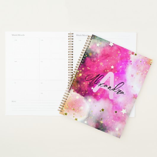 stenen roze wolken en Fancy grafisch script Planner (Display)