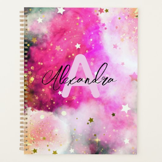 stenen roze wolken en Fancy grafisch script Planner (Voorkant)