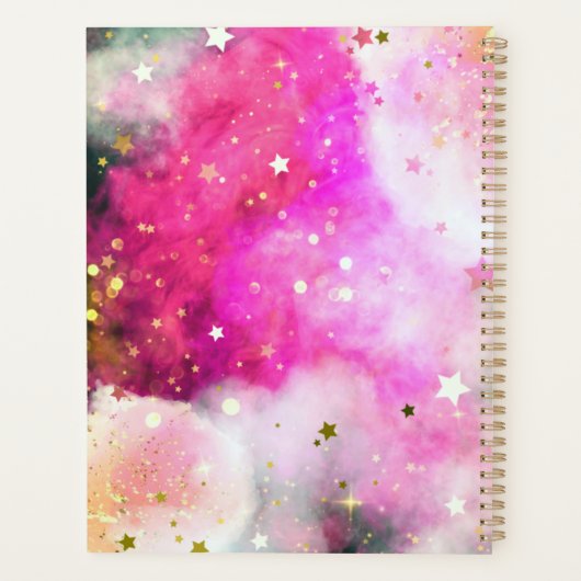 stenen roze wolken en Fancy grafisch script Planner (Achterkant)