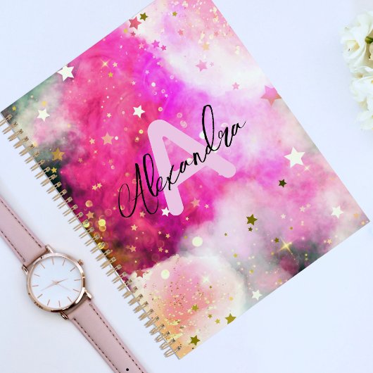  stenen roze wolken en Fancy grafisch script Planner