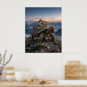 Stenen Schildpad Oude Bergkunst Poster (Keuken)