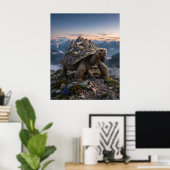 Stenen Schildpad Oude Bergkunst Poster (Thuiskantoor)